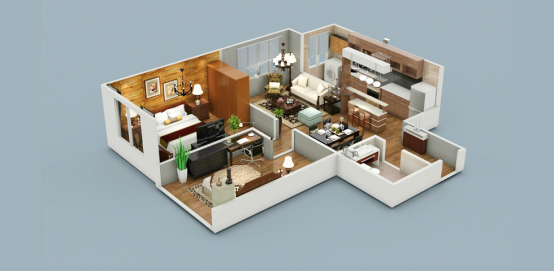 3D立体示意图展示ADHD友好型家居布局 3D立体示意图展示ADHD友好型家居布局