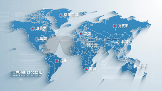 世界地图标注技术分布，动态展示技术扩散路径